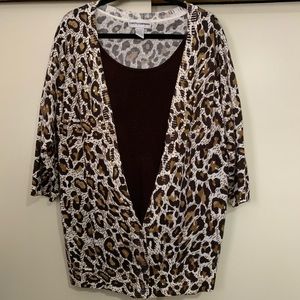 Cathy Daniels Leopard Wrap Sweater